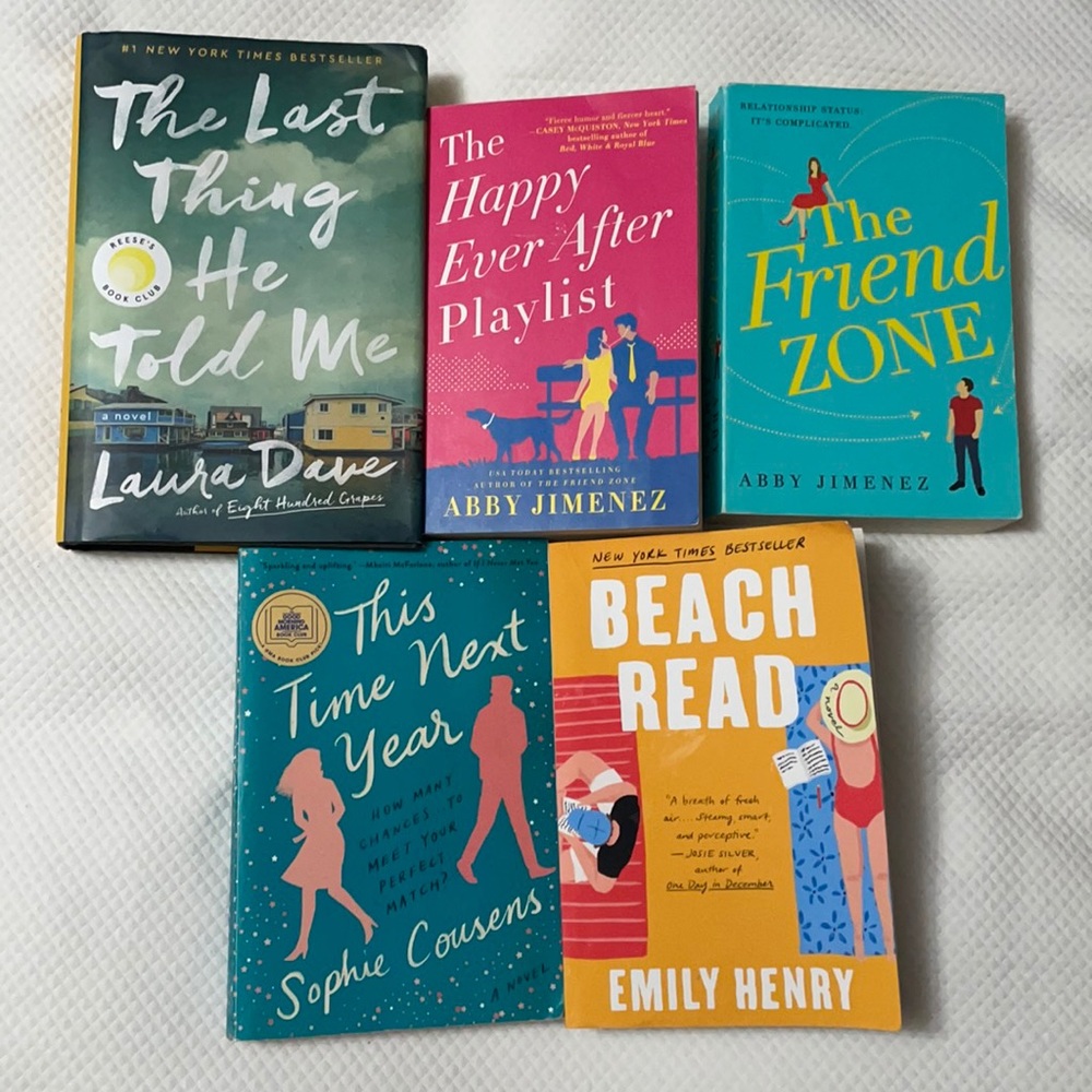 5 novels, romance, easy reads
